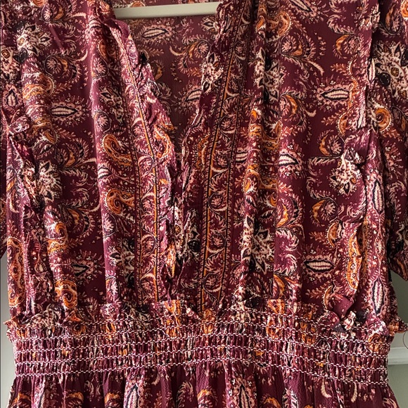 Max Studio Burgundy Patterned Maxi Dress - Picture 3 of 4